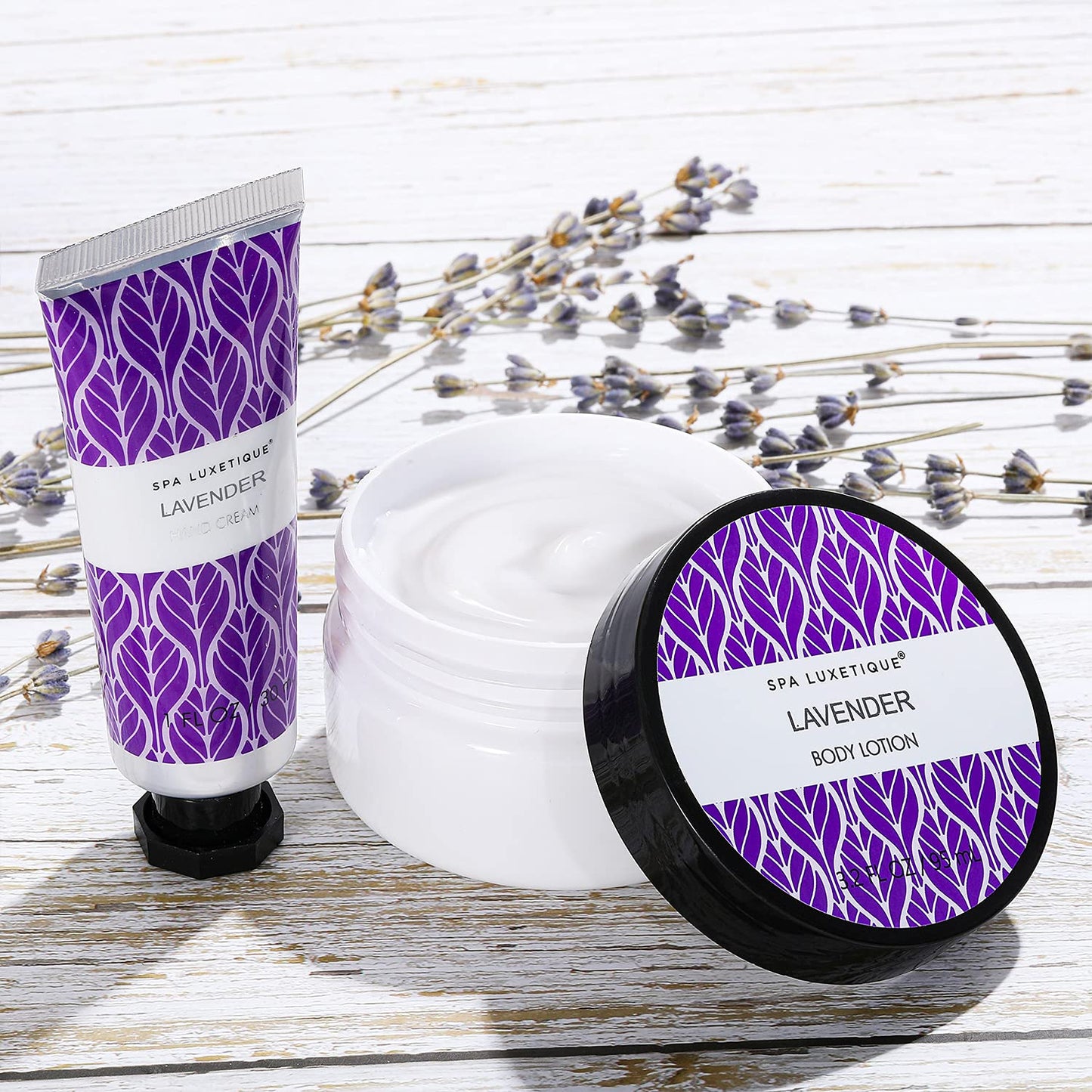 Spa Luxetique Lavender Spa Set, Bath Set for Women Gift, Relaxing Home Spa Kits Includes Body Lotion, Shower Gel, Bubble Bath, Hand Cream, Birthday Beauty & Personal Care spa luxetique
