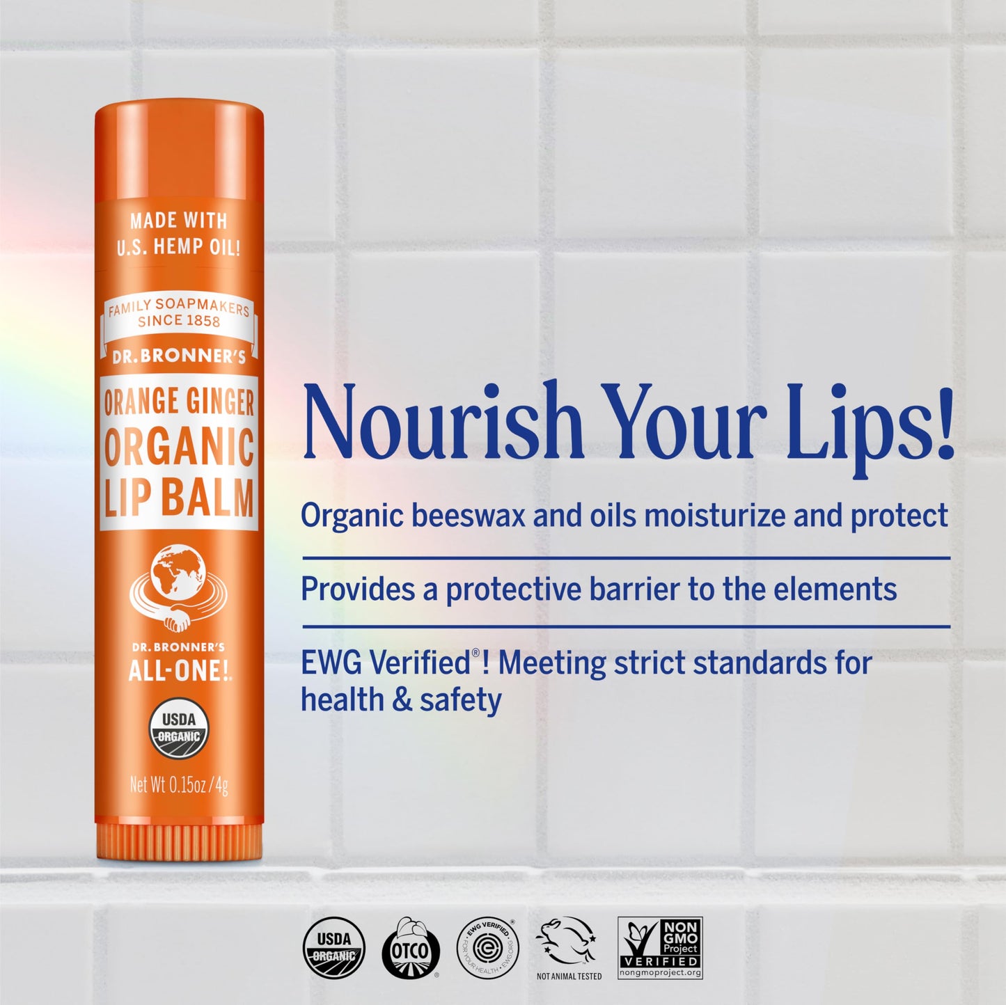 Dr. Bronner’s Organic Lip Balm 6-Pack (.15oz) Natural, Moisturizing, Petroleum-Free Lip Balm with Beeswax & Avocado Oil for Dry Lips, Men & Women Beauty and Personal Care Dr. Bronner's
