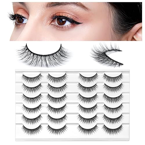 SONAFEEL False Lashes Natural Look Eye Lashes Pack Short Natural Eyelashes Wispy Strip Lashes Small Crisscross Daily Fake Eyelashes Reusable Faux 3d Beauty & Personal Care SONAFEEL