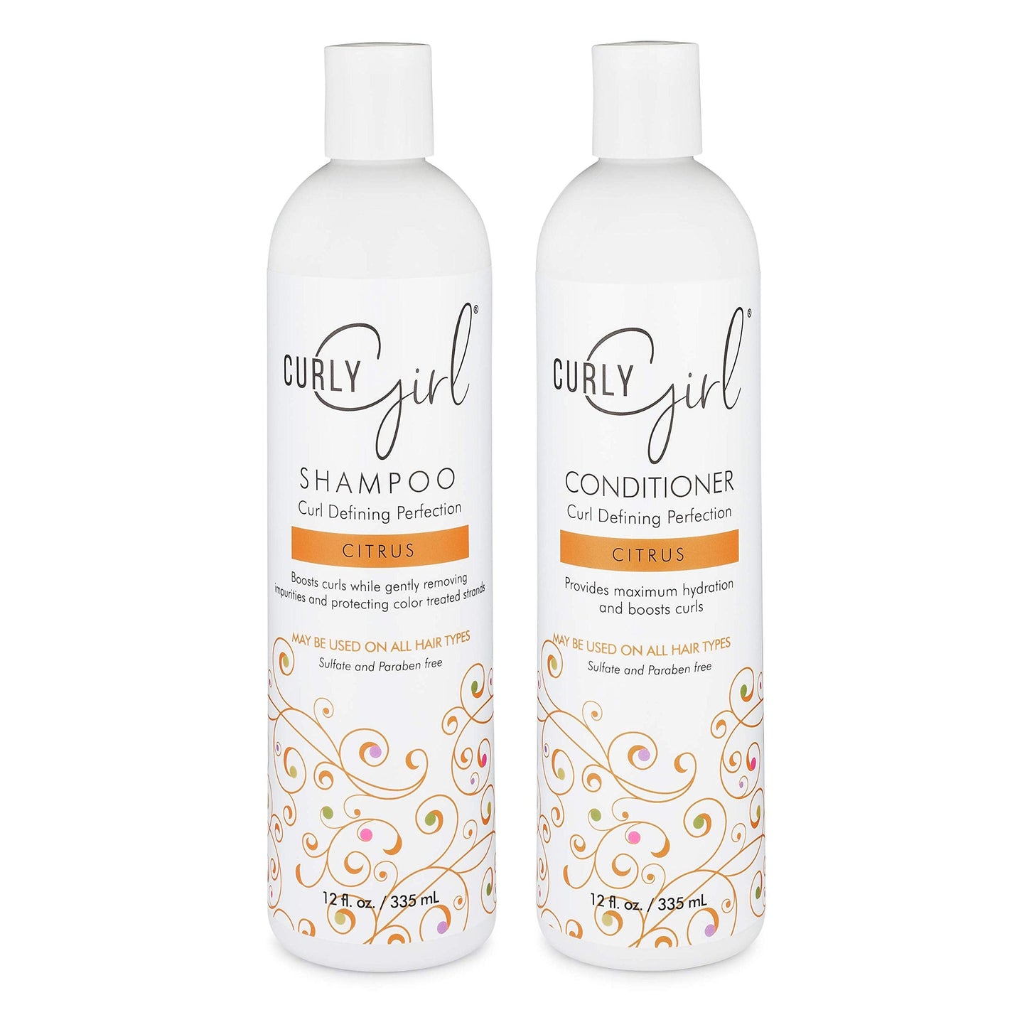 Curly Girl Curl Hair Shampoo Conditioner Set 12 oz Bottles Curly Girl Method Approved Curly Girls Hair Care Frizz Control Beauty & Personal Care Curly Girl
