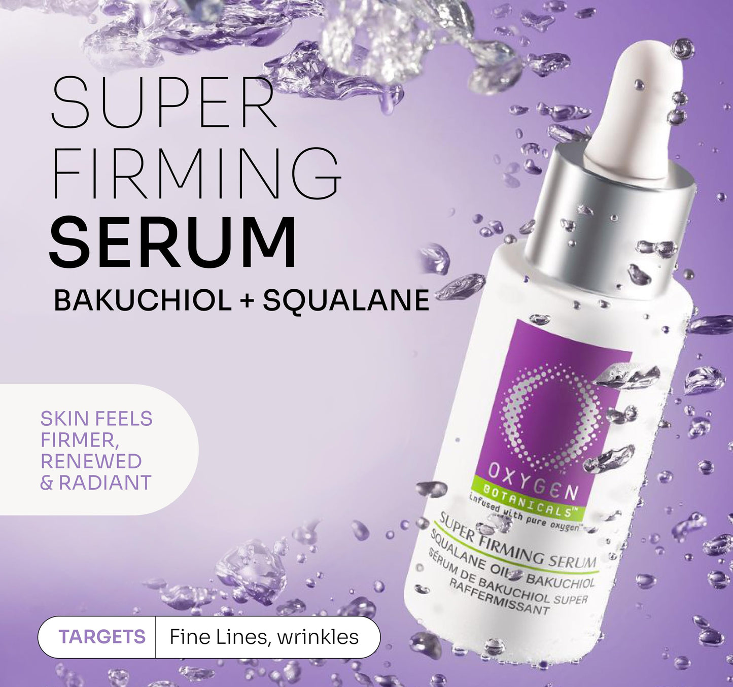Oxygen Botanicals Super Firming Bakuchiol Serum-Bakuchiol + Squalane, antioxidant formula to rejuvenate and protect the skin, natural retinol, based Beauty & Personal Care Oxygen Botanicals