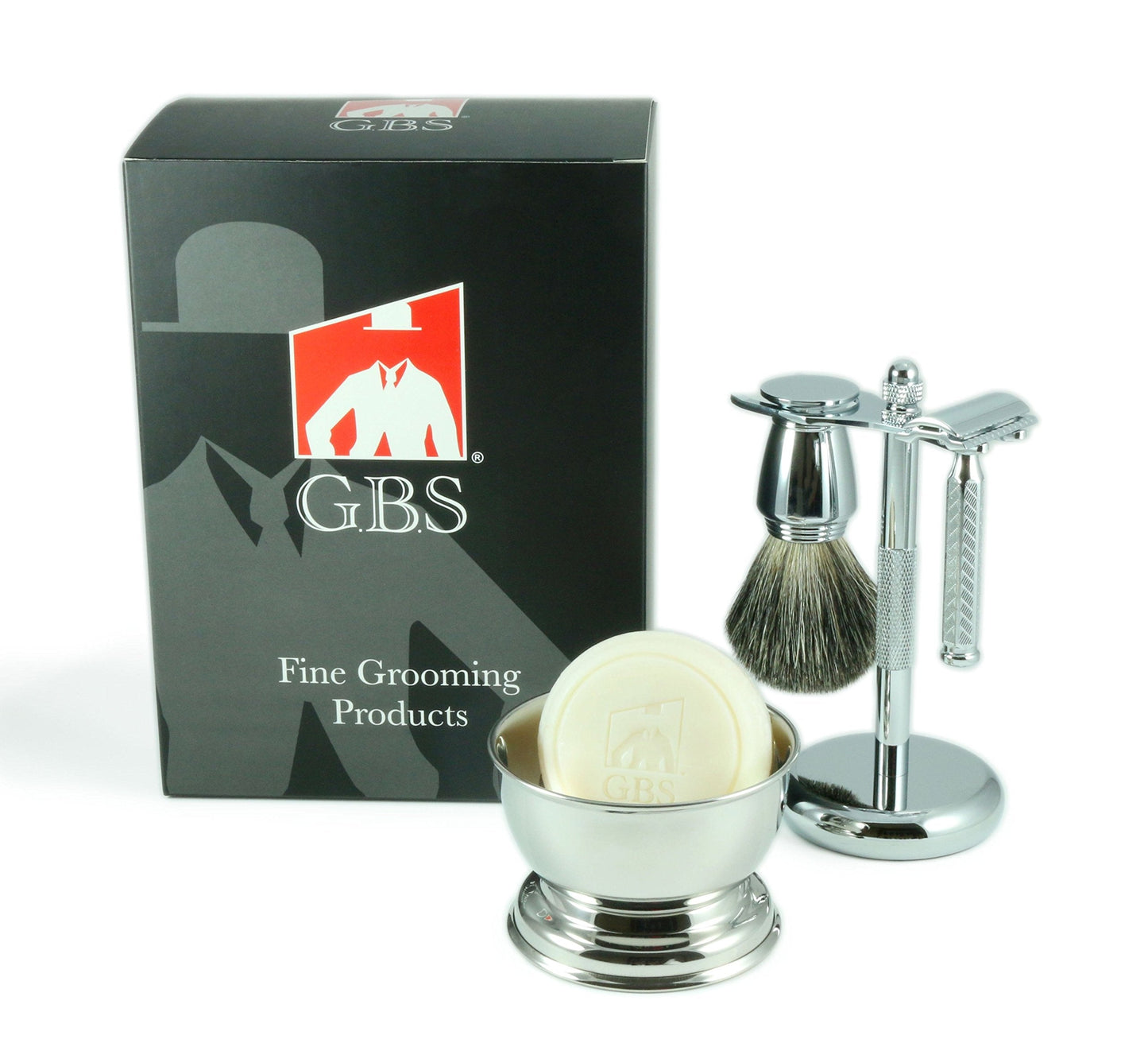 G.B.S Shaving Set, 42C Short Handle Knurled Safety Razor includes Shave Bowl Shaving Soap Pure Badger Brush Stand Beauty and Personal Care G.B.S