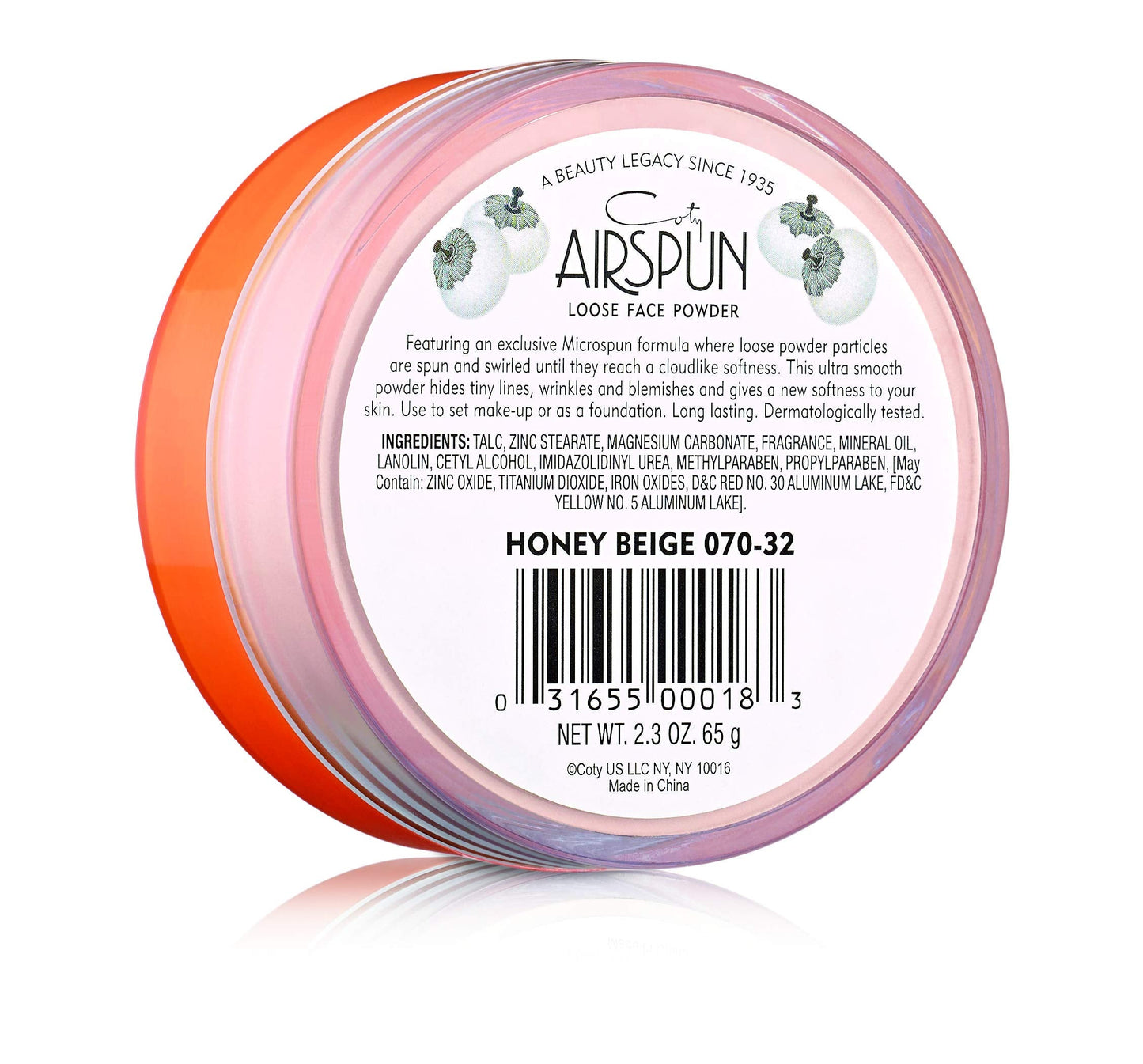 Coty Airspun Loose Face Powder 2.3 Ounce Honey Beige Light Peach Tone Loose Face Powder, for Setting or Foundation, Lightweight, Long Lasting, Pack Beauty & Personal Care Airspun