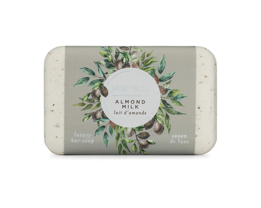 Mistral Classic French Bar Soap, Almond Milk, 7 oz - Triple-Milled Luxury Natural Soap with Organic Shea Butter & Sweet Almond Oil | Long-Lasting Beauty & Personal Care Mistral