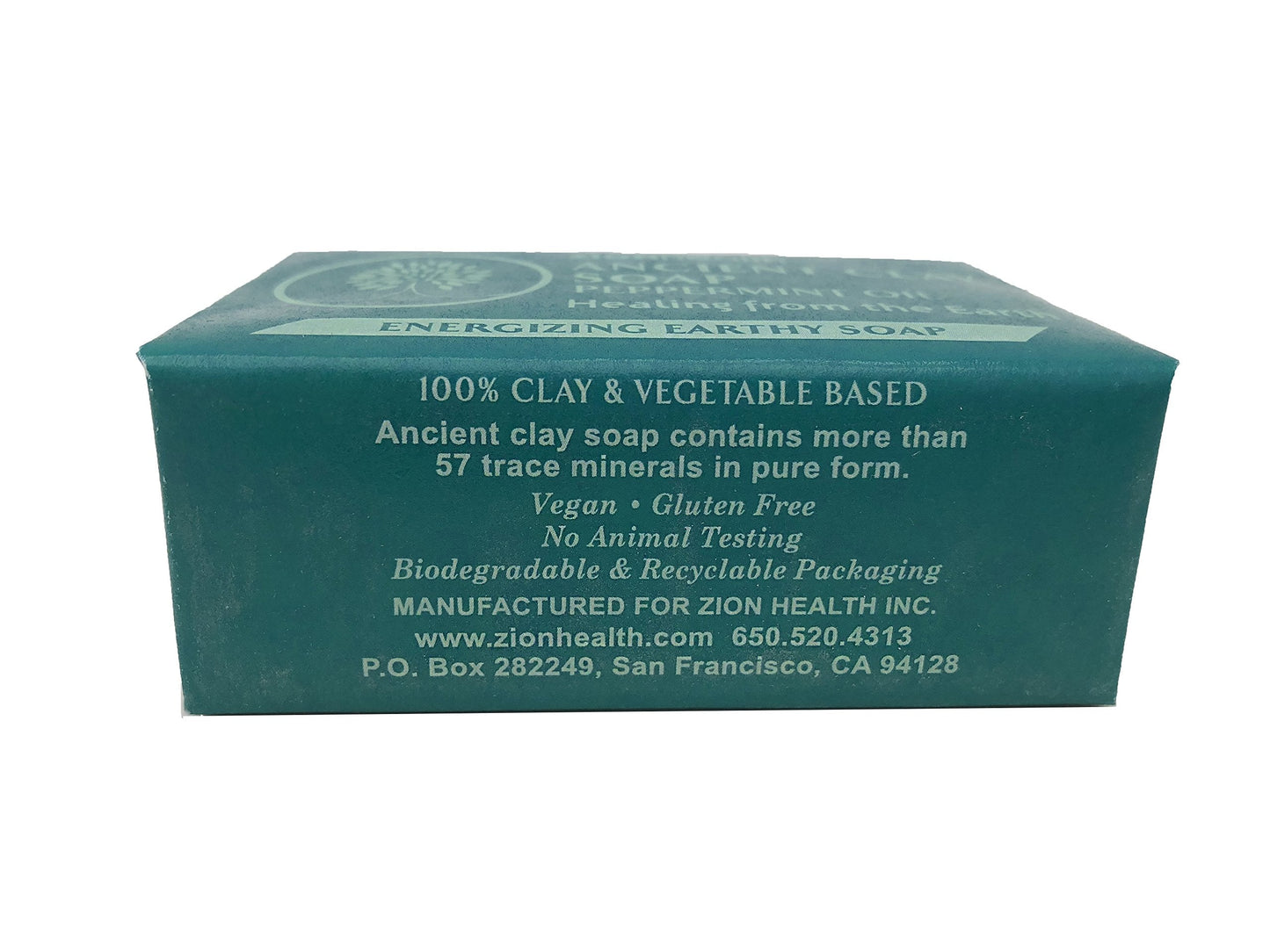 Zion Health Ancient Clay Soap Peppermint Oil 6 oz, 170g Beauty & Personal Care Adama Minerals