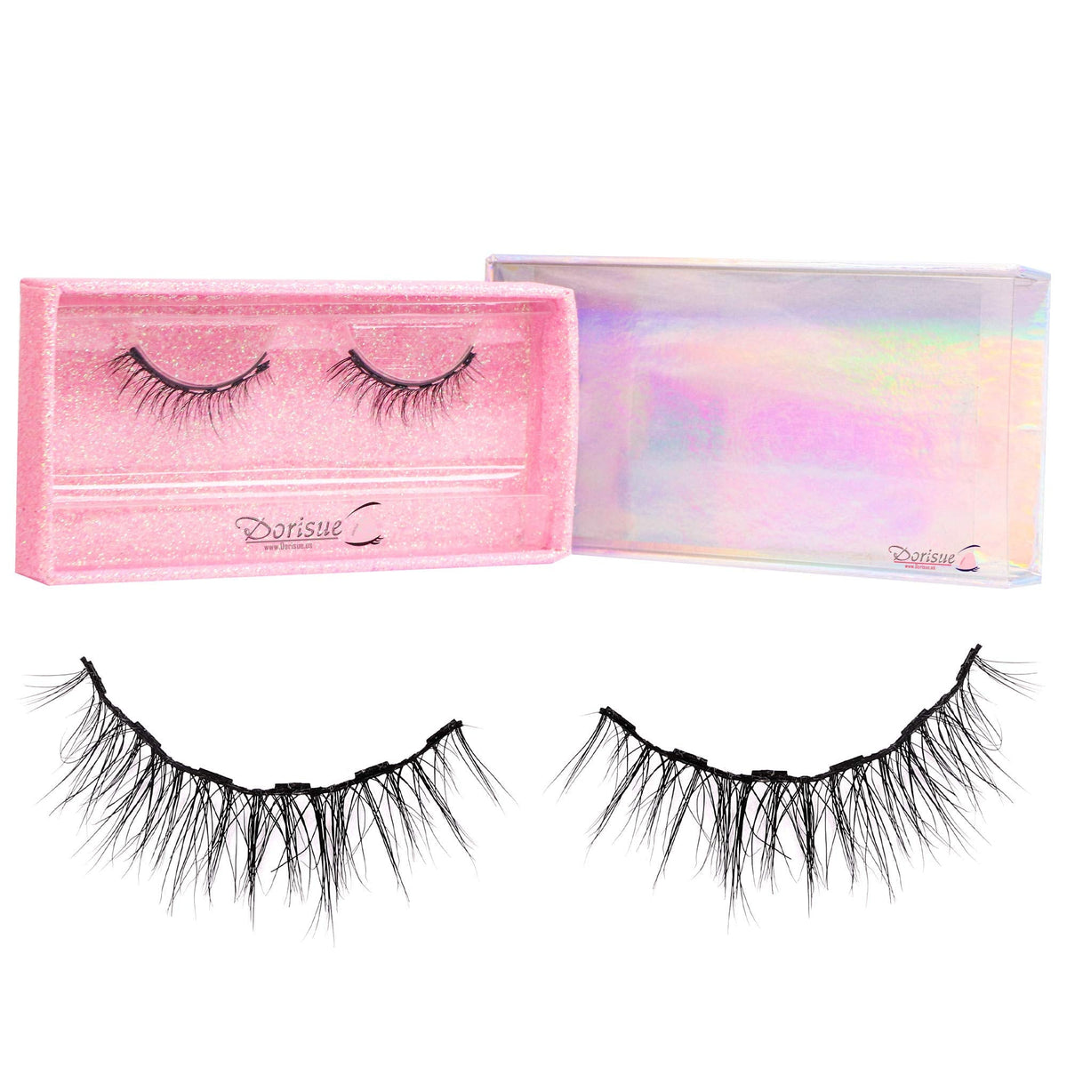 Dorisue Natural magnetic lashes short Magnetic eyelashes Natural look Luxe Cat eyes Natural Medium Long lashes Flare style Beauty & Personal Care Dorisue