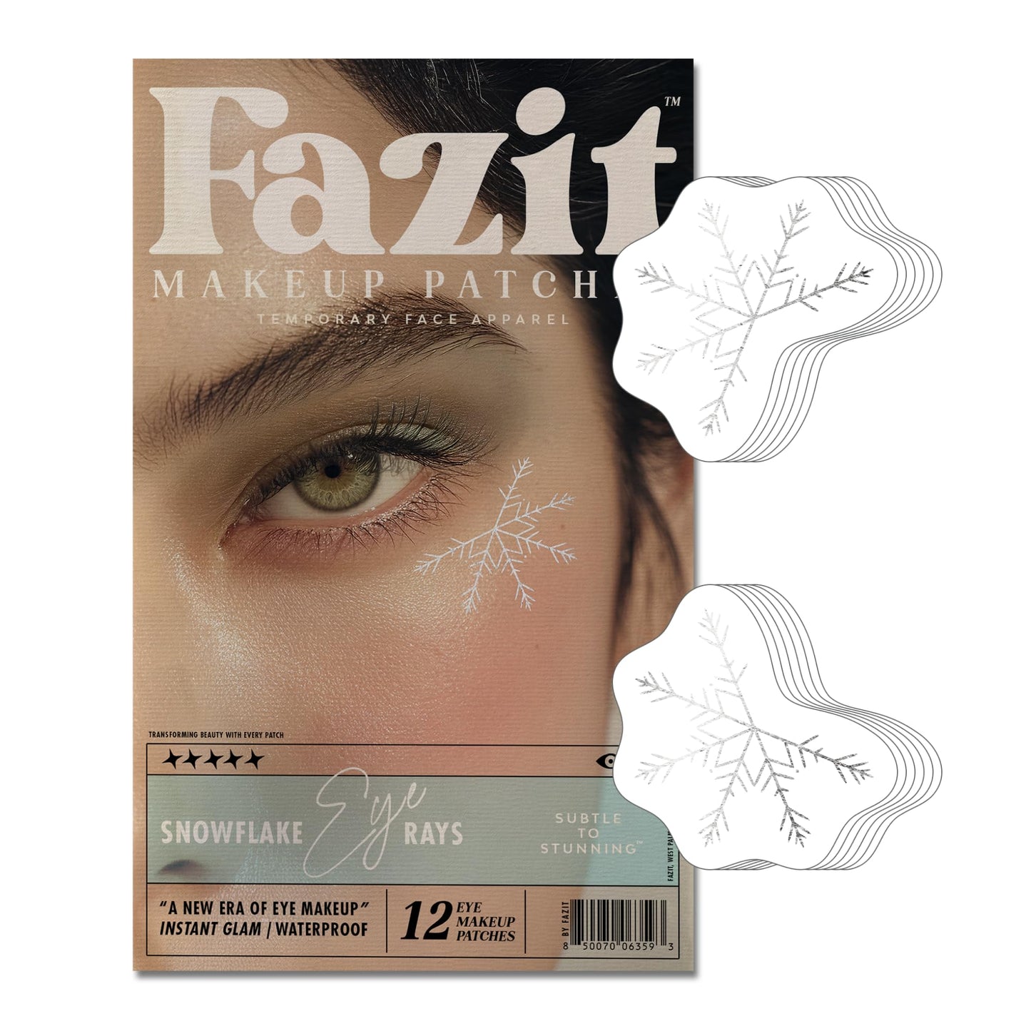 Fazit Makeup Patches - Snowflake Eye Rays - Glow Up Make-Up Patches - Cute Glitter Makeup Accessories for Women - Cosmetic Glitter for Face Beauty & Personal Care Fazit