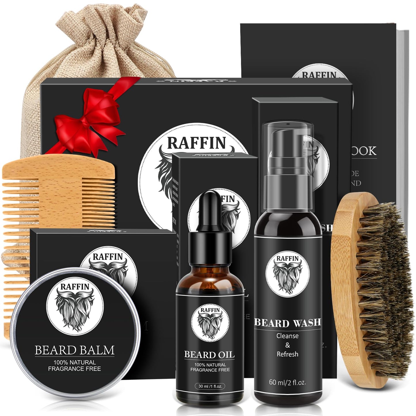 Christmas Gifts for Men - Beard Kit for Men's Self-care, Outfits Men's Grooming Routine, Anniversary | Birthday Gifts for Him Husband Boyfriend Dad Beauty & Personal Care RAFFIN