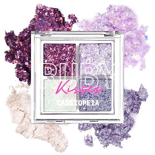 Ruby Kisses Glitter Gem Palette, 4 Shades Highly Pigmented Chunk Glitter, Buttery Texture, Long-Lasting Eye Makeup (Cassiopeia) Beauty & Personal Care Ruby Kisses