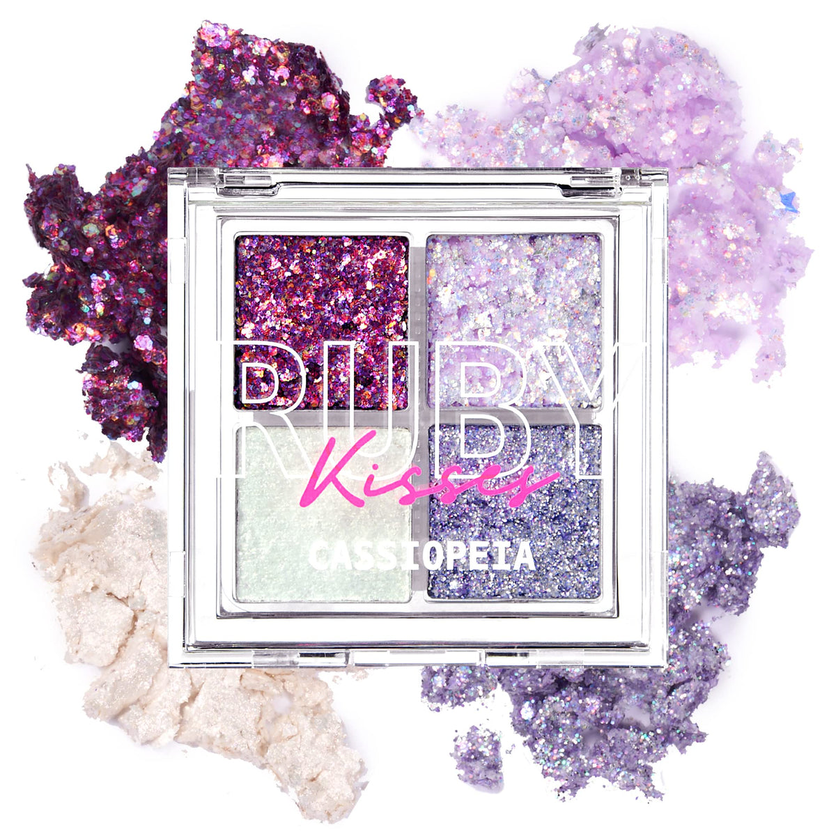 Ruby Kisses Glitter Gem Palette, 4 Shades Highly Pigmented Chunk Glitter, Buttery Texture, Long-Lasting Eye Makeup (Cassiopeia) Beauty & Personal Care Ruby Kisses