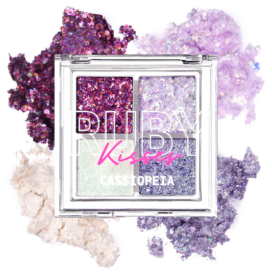 Ruby Kisses Glitter Gem Palette, 4 Shades Highly Pigmented Chunk Glitter, Buttery Texture, Long-Lasting Eye Makeup (Cassiopeia) Beauty & Personal Care Ruby Kisses