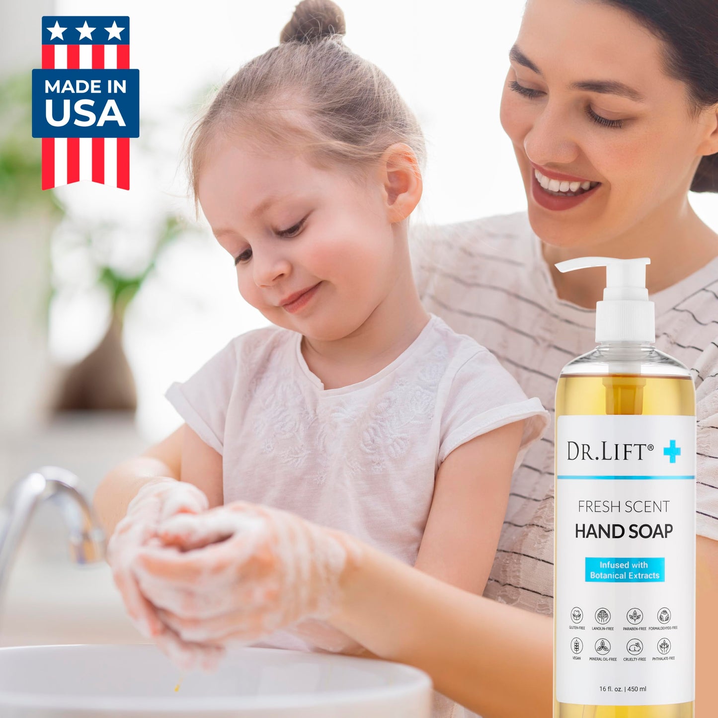 Dr. Lift Hand Soap, Fresh Scent, Moisturizing Liquid Soap With Plant Extracts, Vitamin E, and Cucumber Seed Extract, Gentle and Non Drying Beauty & Personal Care DR. LIFT