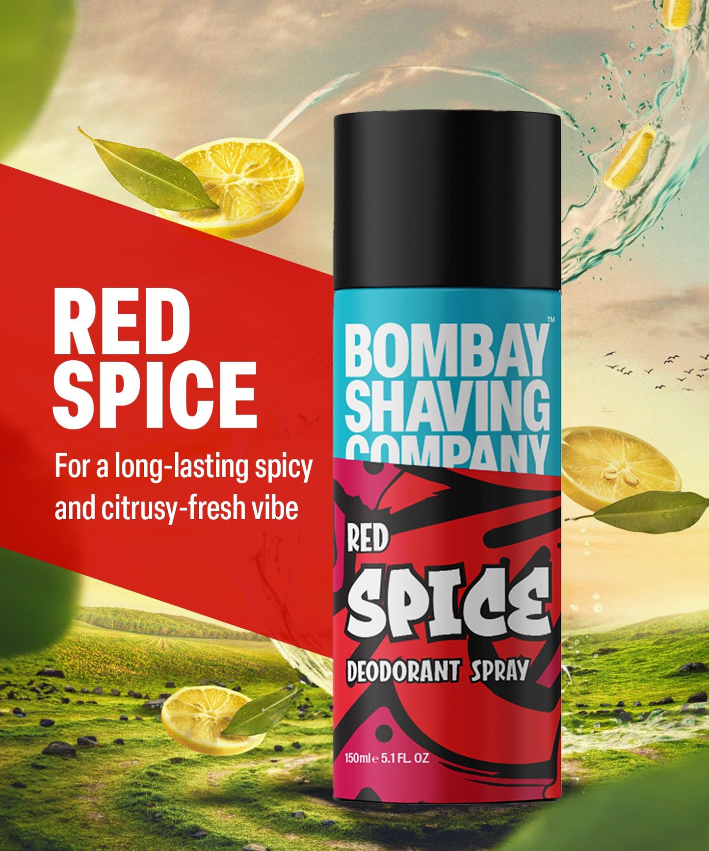 Bombay Shaving Company Body Spray for Men, 150ml each (Pack of 2) - Red Spice and Black Vibe (Packaging may vary) 150 ml (Pack of 2) Beauty and Personal Care Bombay Shaving Company
