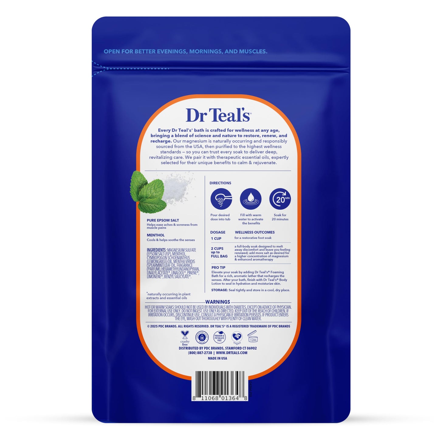 Dr Teal's Epsom Salt Magnesium Soak, Pre & Post Workout with Menthol & Essential Oils, 3 lbs Beauty and Personal Care Dr Teal's