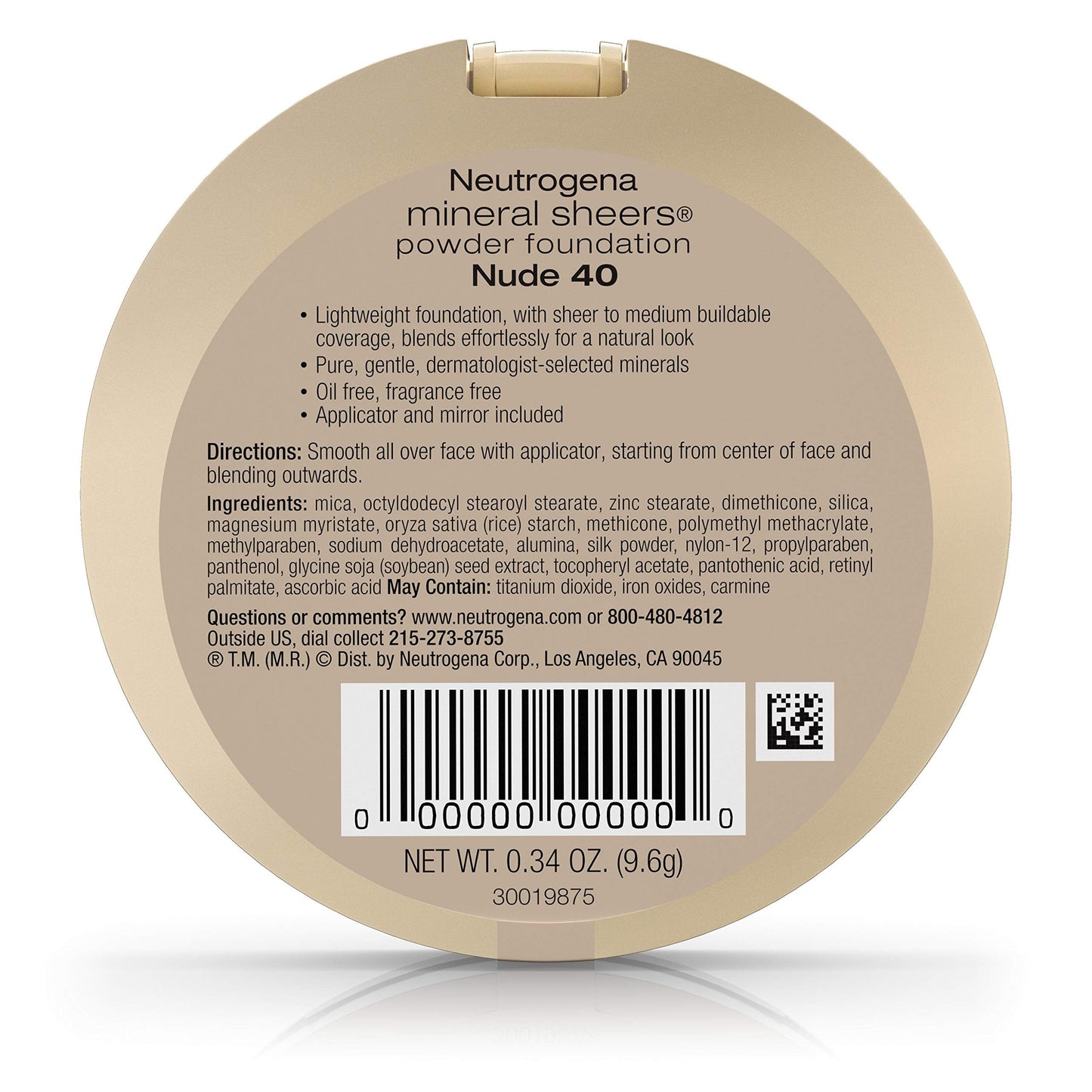 Neutrogena Mineral Sheers Powder Foundation, Nude 40, 0.34 Ounce Beauty & Personal Care Neutrogena