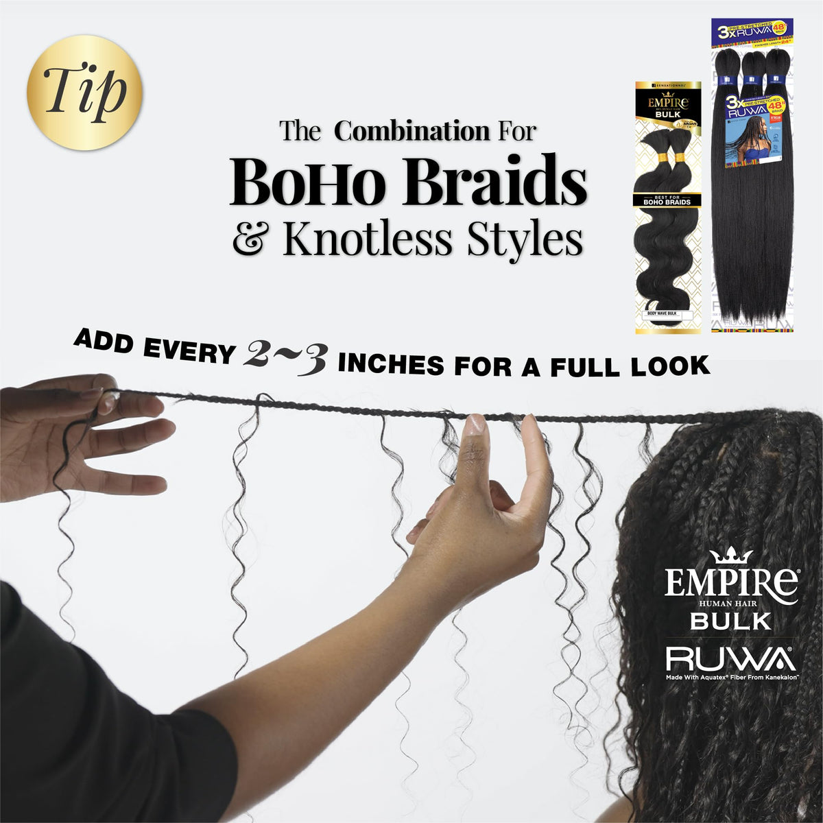 Sensationnel Empire Bulk Braiding-Island Curl,14 inch, S1B/27