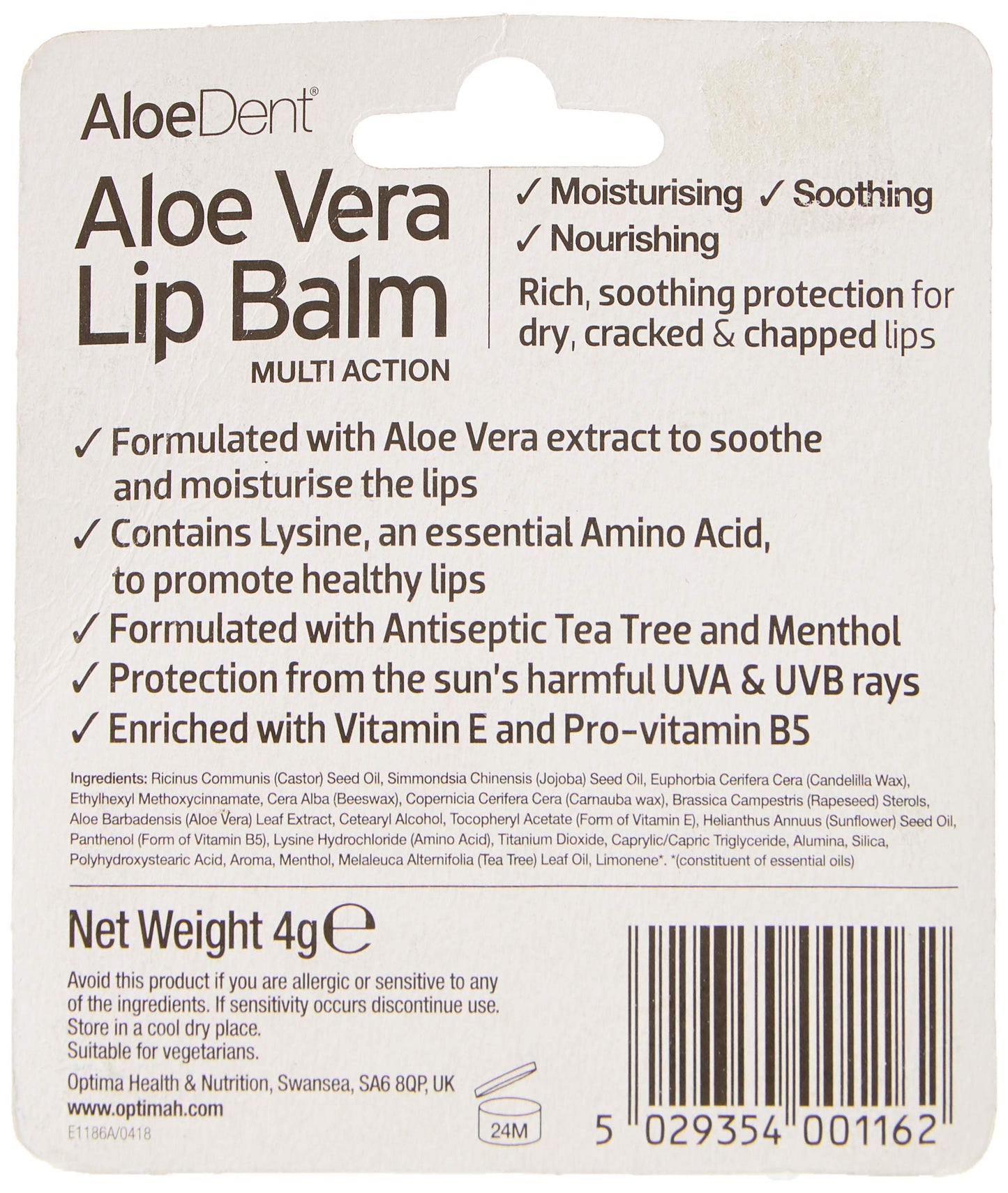 AloeDent Pura Aloe Vera Lip Balm, 4 GR Beauty and Personal Care Aloe Dent