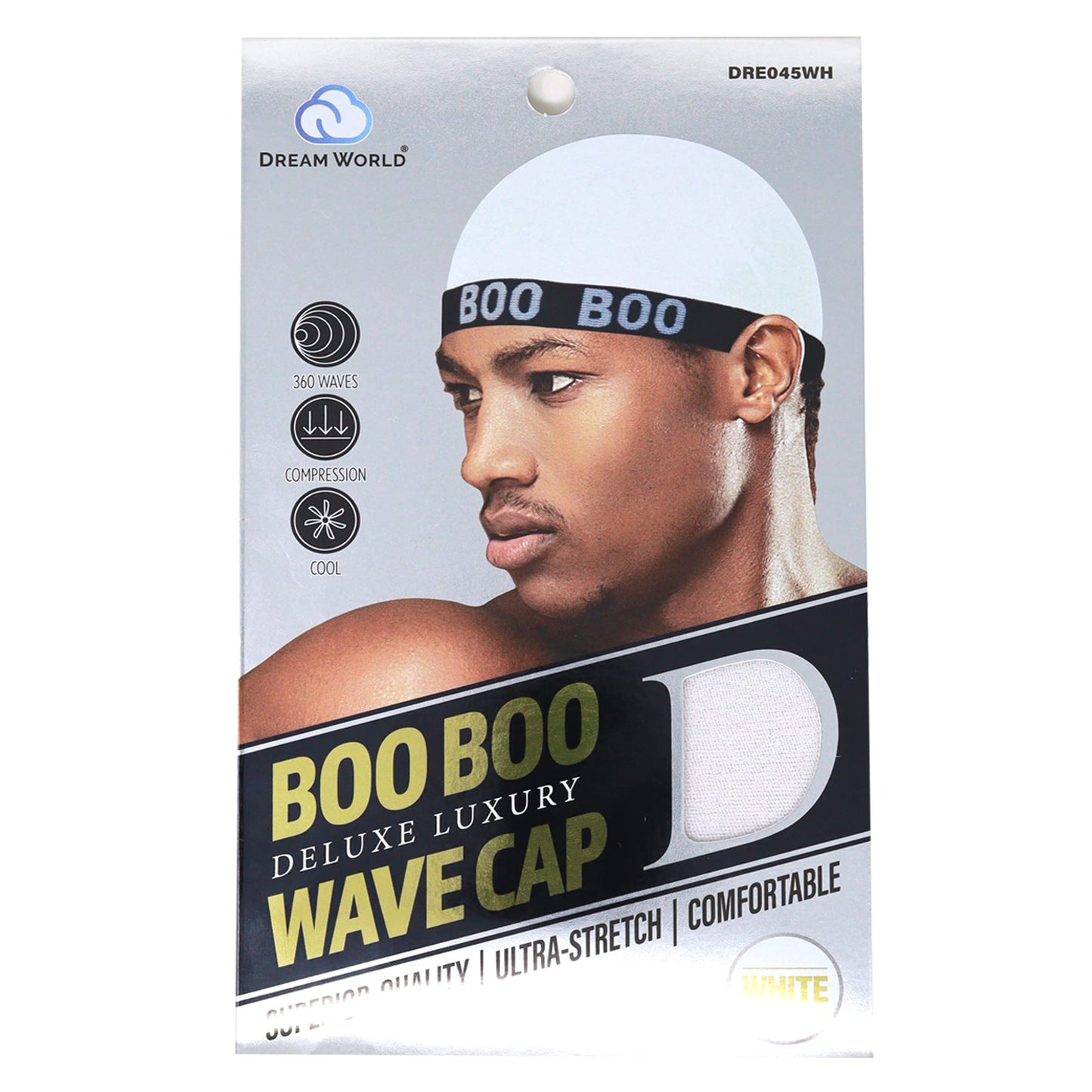 Dream World Boo Boo Deluxe Luxury Stocking Wave Cap (4 Packs)-Wire Elastic Band-White Beauty and Personal Care Dream World
