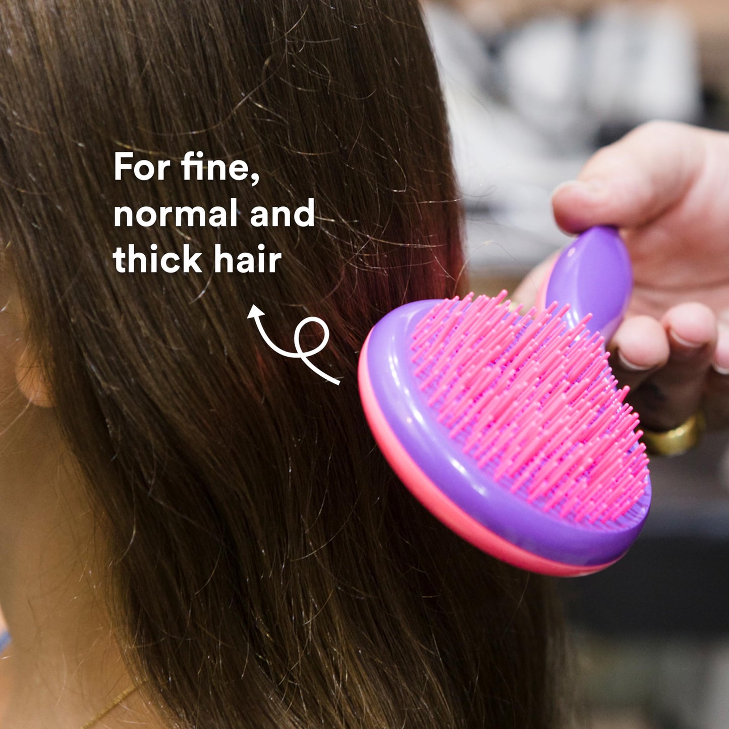 Michel Mercier The Girlie Detangle Brush - Painless Detangling Brush - Easy Grip Hair Brush Design - Thick and Curly Hair - Pink-Purple - 1 pc Beauty & Personal Care Michel Mercier