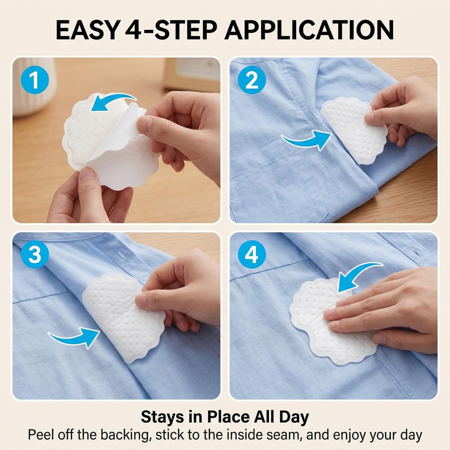 100 Pack (50 Pairs) Underarm Sweat Pads - Armpit Pads for Women and Men, Disposable Sweat Protection Underarm Fight Hyperhidrosis Non Visible Beauty and Personal Care MAQIHAN