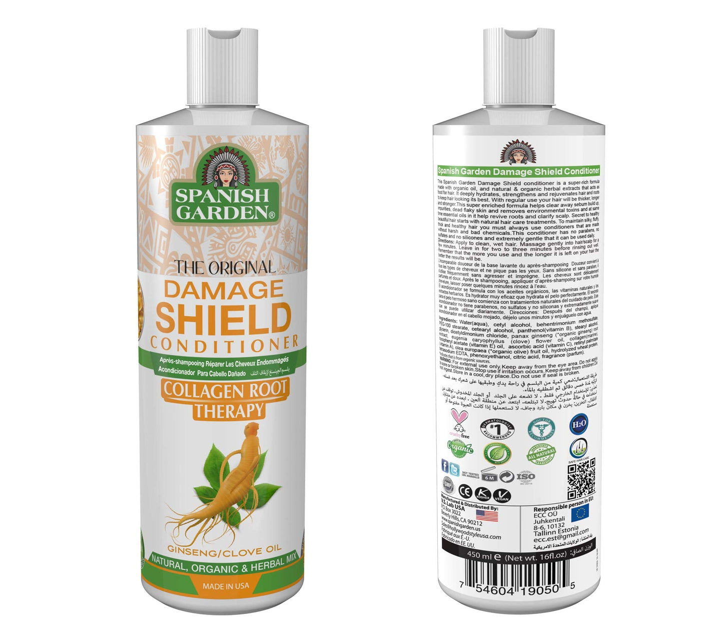 Spanish Garden Damage Shield Conditioner| Collagen Root Therapy with Organic Oils, Natural Vitamins, and Herbal Extracts | For Weak & Fragile Hair, 16 Beauty & Personal Care Spanish Garden