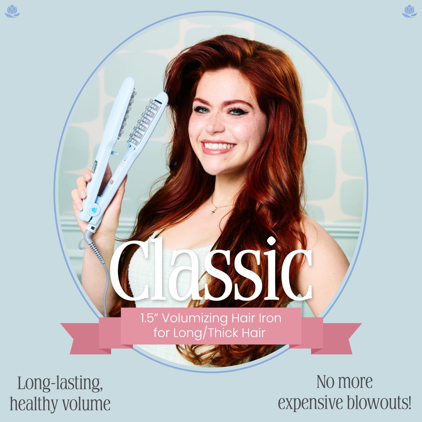 VOLOOM Classic 1-1/2” Inch Professional Volumizing Ceramic Flat Iron - Hair Volumizer & Styling Tool with Adjustable Temp & Auto Shut-Off for Lasting Beauty & Personal Care VOLOOM