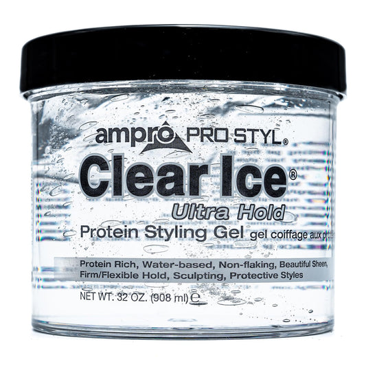 AmPro Pro Styl Clear Ice Styling Gel - Protects and Strengthens Your Strands - Non-Flaking, Alcohol Free, Vegan Formula - Flexible, Touchable Hold Beauty & Personal Care AmPro