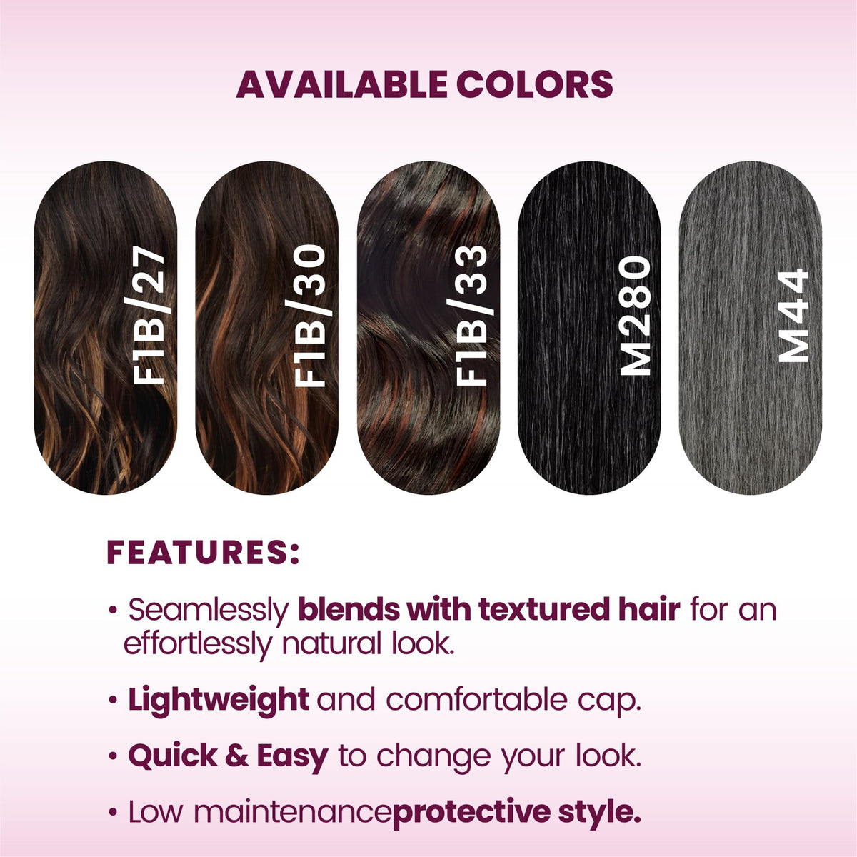 Sensationnel Lulubun Updo Hairextensions-Kinky Bun Unit 1,1B OFFBLACK