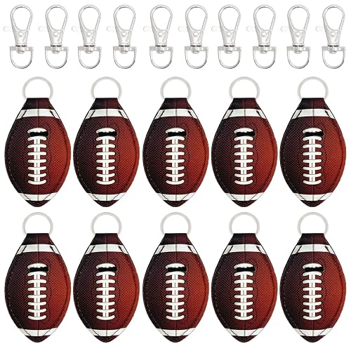 allydrew 10 Pack Chapstick Holder Keychain, Keyring for Lip Balm Lip Gloss Lipstick with 10 Pieces Metal Keyring Clasps, Football Beauty & Personal Care allydrew
