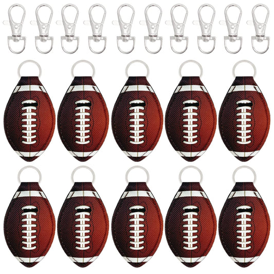 allydrew 10 Pack Chapstick Holder Keychain, Keyring for Lip Balm Lip Gloss Lipstick with 10 Pieces Metal Keyring Clasps, Football Beauty & Personal Care allydrew