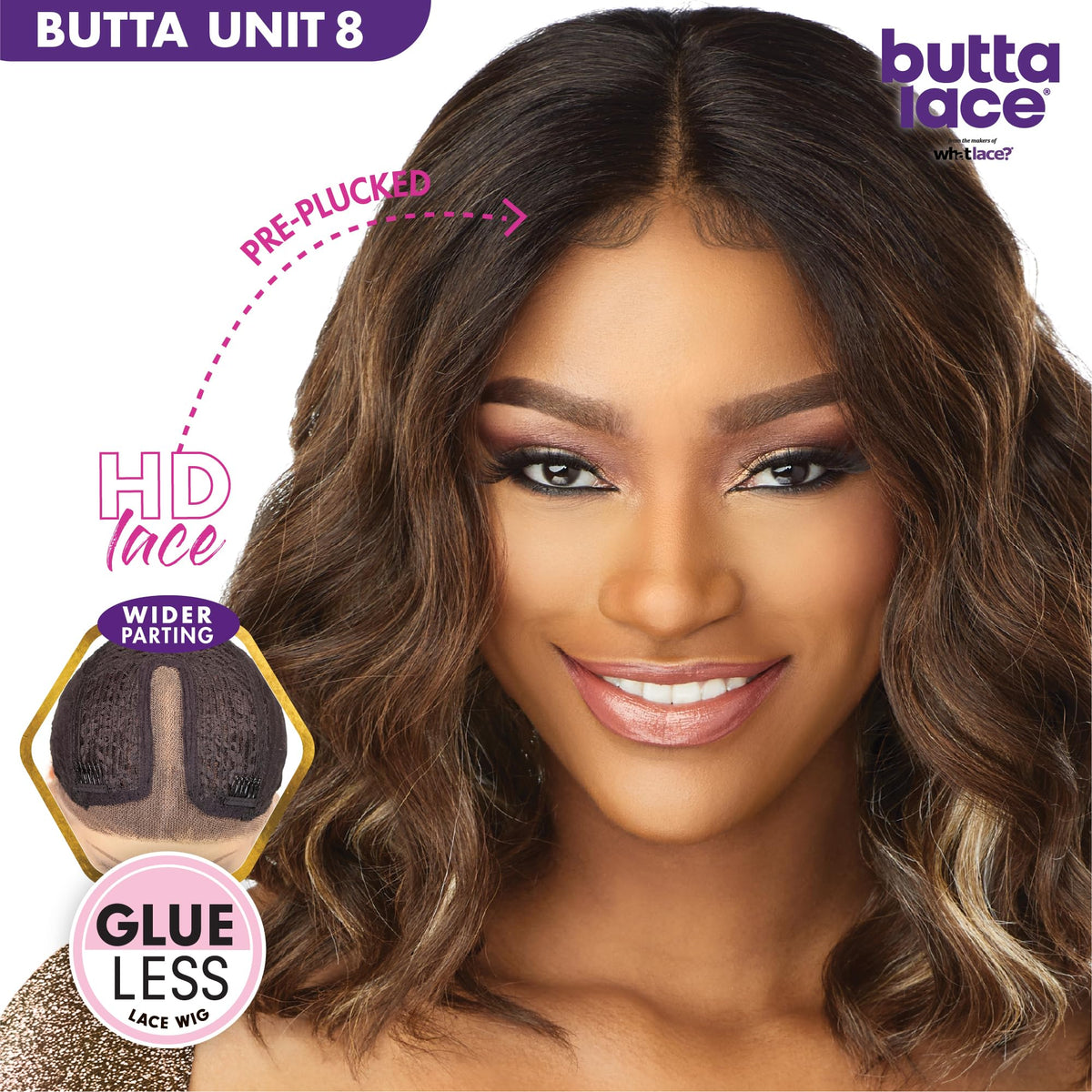 Sensationnel Butta LaceWig-Unit 8, MP/HAZEL