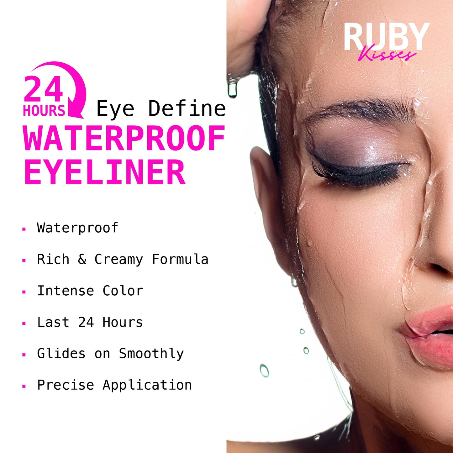 Ruby Kisses Pencil Eyeliner, Retractable Eyeliner, Waterproof, Smudge-Proof Eye Makeup, High Pigmented, 24H Long Lasting Eyepencil (4 Count, Very Beauty & Personal Care Ruby Kisses