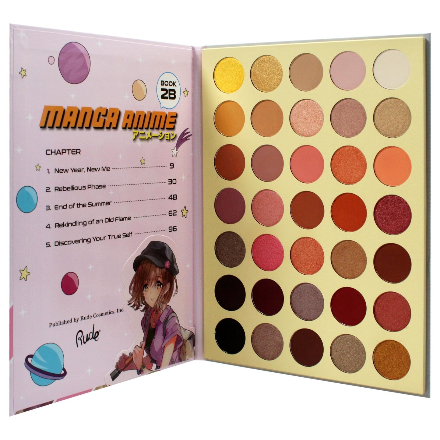 Rude Cosmetics Manga Anime 35 Pressed Pigment and Shadow Book 2B for Women - 1.34 oz Eye Shadow Beauty & Personal Care RUDE