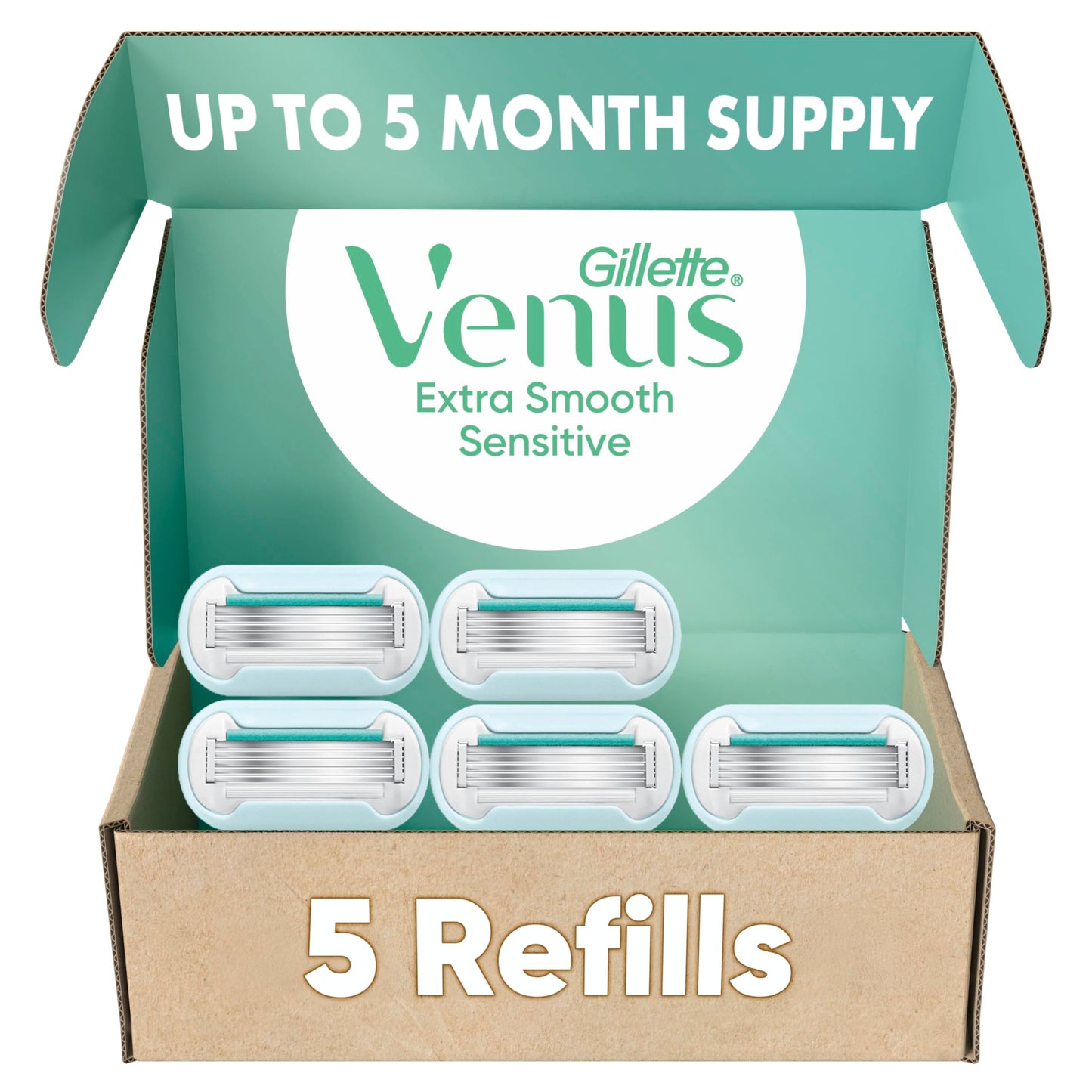 Gillette Venus Extra Smooth Women’s Razor Refills 5 Count, 5-Bladed Razor Cartridges for a Long-Lasting Shave, Razor Blades for Women Beauty and Personal Care Gillette Venus
