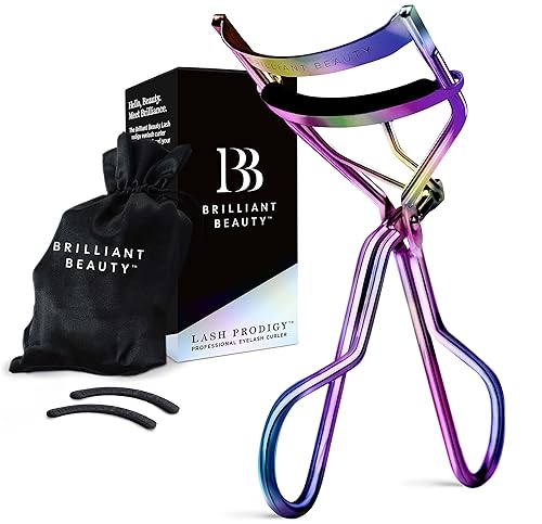 Eyelash Curler with Satin Bag & Refill Pads - Award Winning - No Pinching, Just Dramatically Curled Eyelashes for a Lash Lift in Seconds (Prism) Beauty & Personal Care Brilliant Beauty