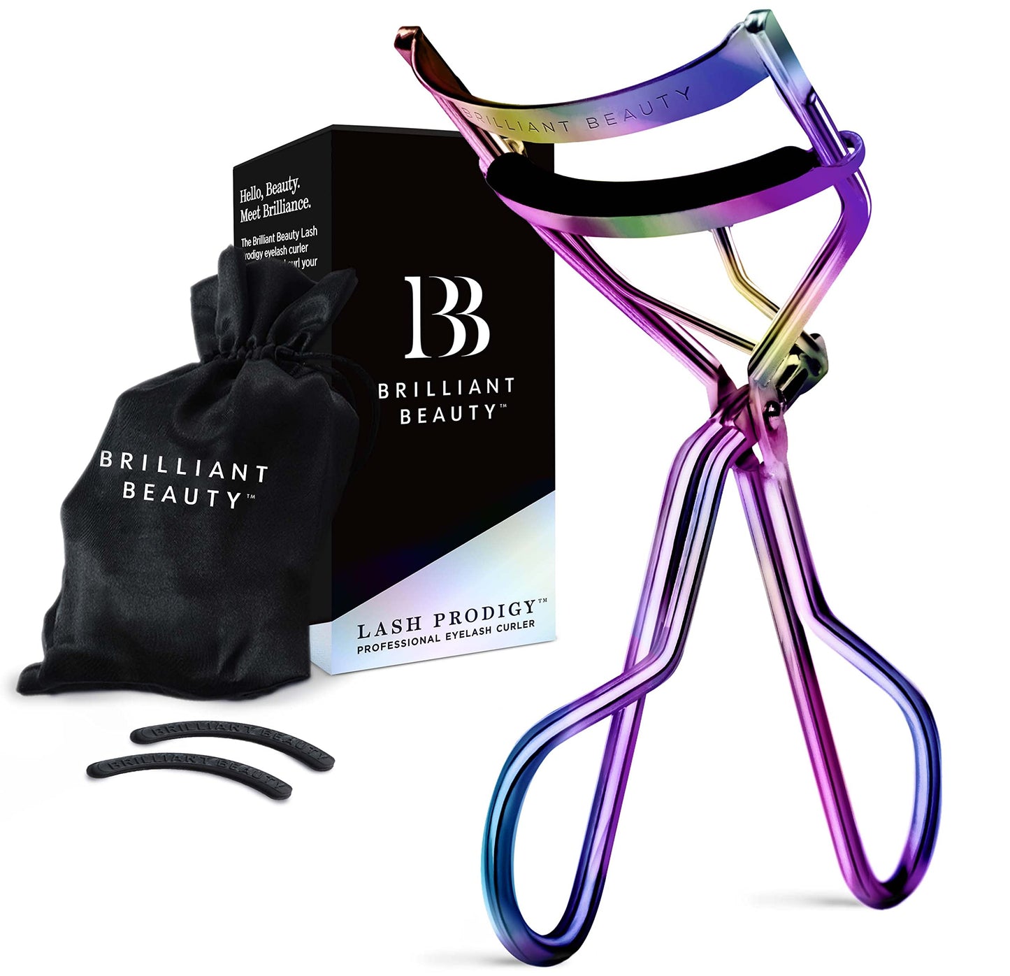 Eyelash Curler with Satin Bag & Refill Pads - Award Winning - No Pinching, Just Dramatically Curled Eyelashes for a Lash Lift in Seconds (Prism) Beauty & Personal Care Brilliant Beauty