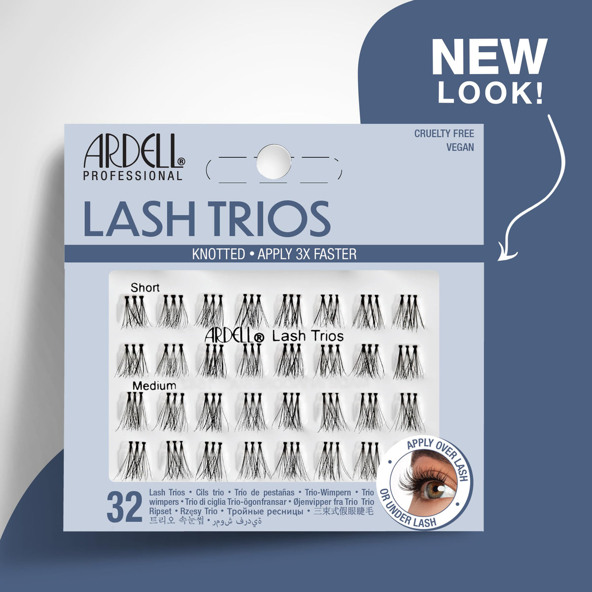 Ardell Lash Trios - Short to Medium Black 32 ct, 1-Pack