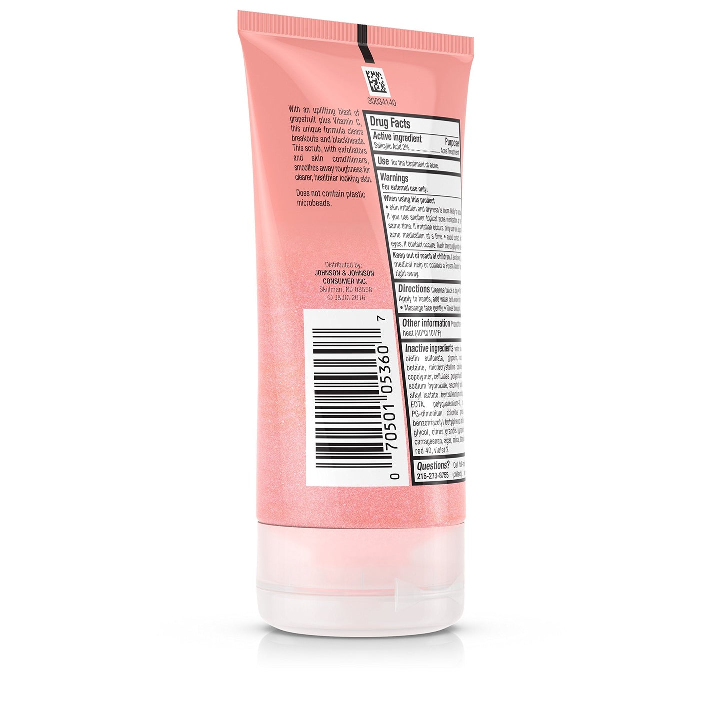 Neutrogena Oil-Free Acne Wash Pink Grapefruit Foaming Scrub, 4.2 Fl Oz Beauty & Personal Care Neutrogena
