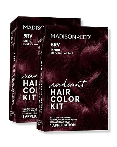 Madison Reed Radiant Hair Color Kit - 5RV Dark Garnet Red with Vibrant Red Violet Tones (Rimini Garnet) Vivid Color Permanent Hair Dye, PPD-Free Beauty & Personal Care Madison Reed