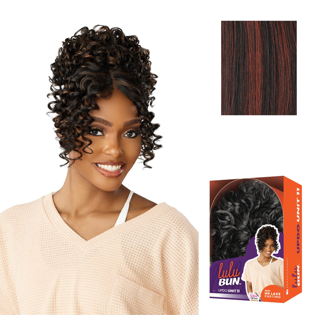 Sensationnel Lulu Bun Updo Hairextensions-Unit 11,F1B/350