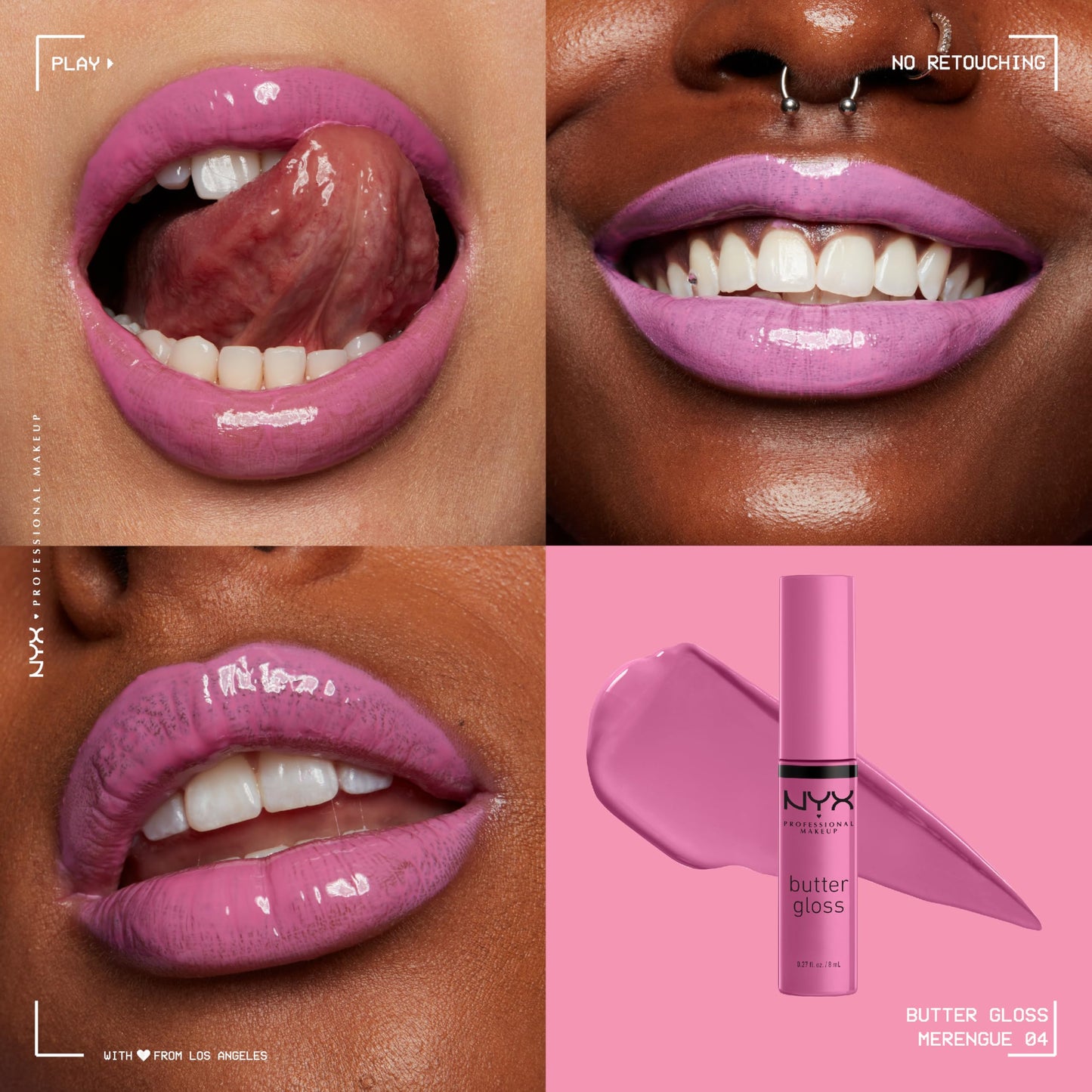 NYX PROFESSIONAL MAKEUP Butter Gloss, Non-Sticky Lip Gloss - Merengue (Pink Lilac) Beauty & Personal Care NYX PROFESSIONAL MAKEUP