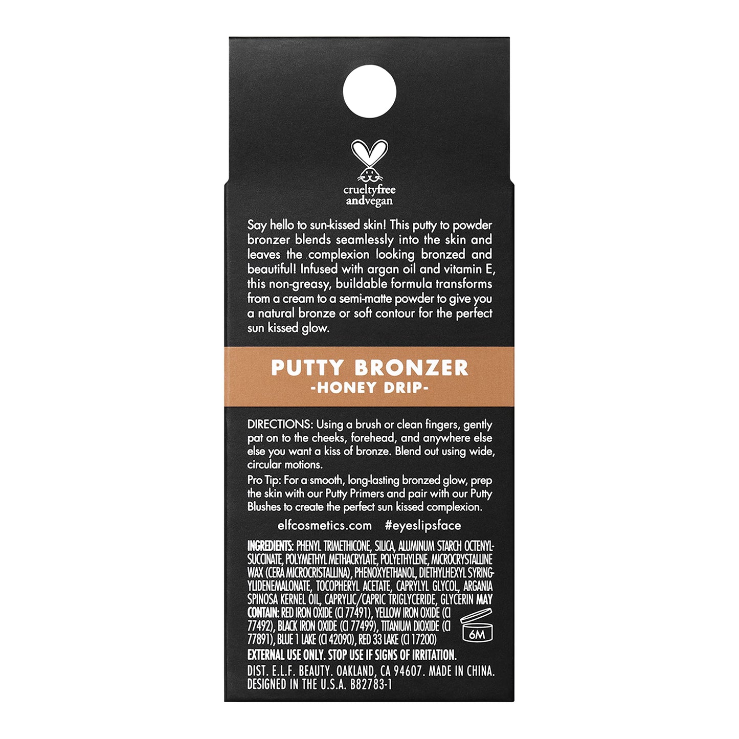 e.l.f. Putty Bronzer, Creamy & Highly Pigmented Formula, Creates a Long-Lasting Bronzed Glow, Infused with Argan Oil & Vitamin E, Honey Drip, 0.35 Oz Beauty & Personal Care e.l.f.