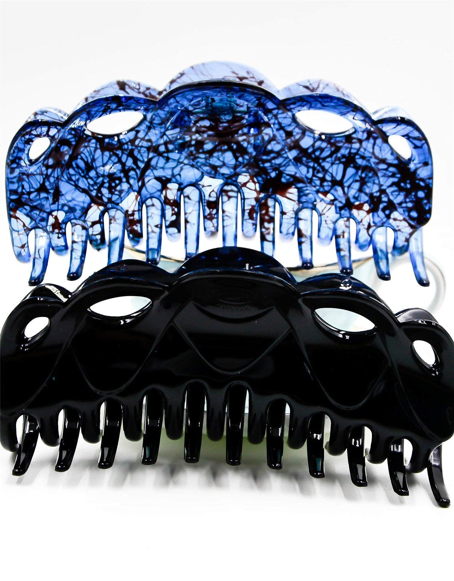 Prettyou 5.5 Inches Large Crystal Plastic Hair Claw Banana Clips for Thick Hair Women,pack of 2 (Set1) Beauty & Personal Care Prettyou