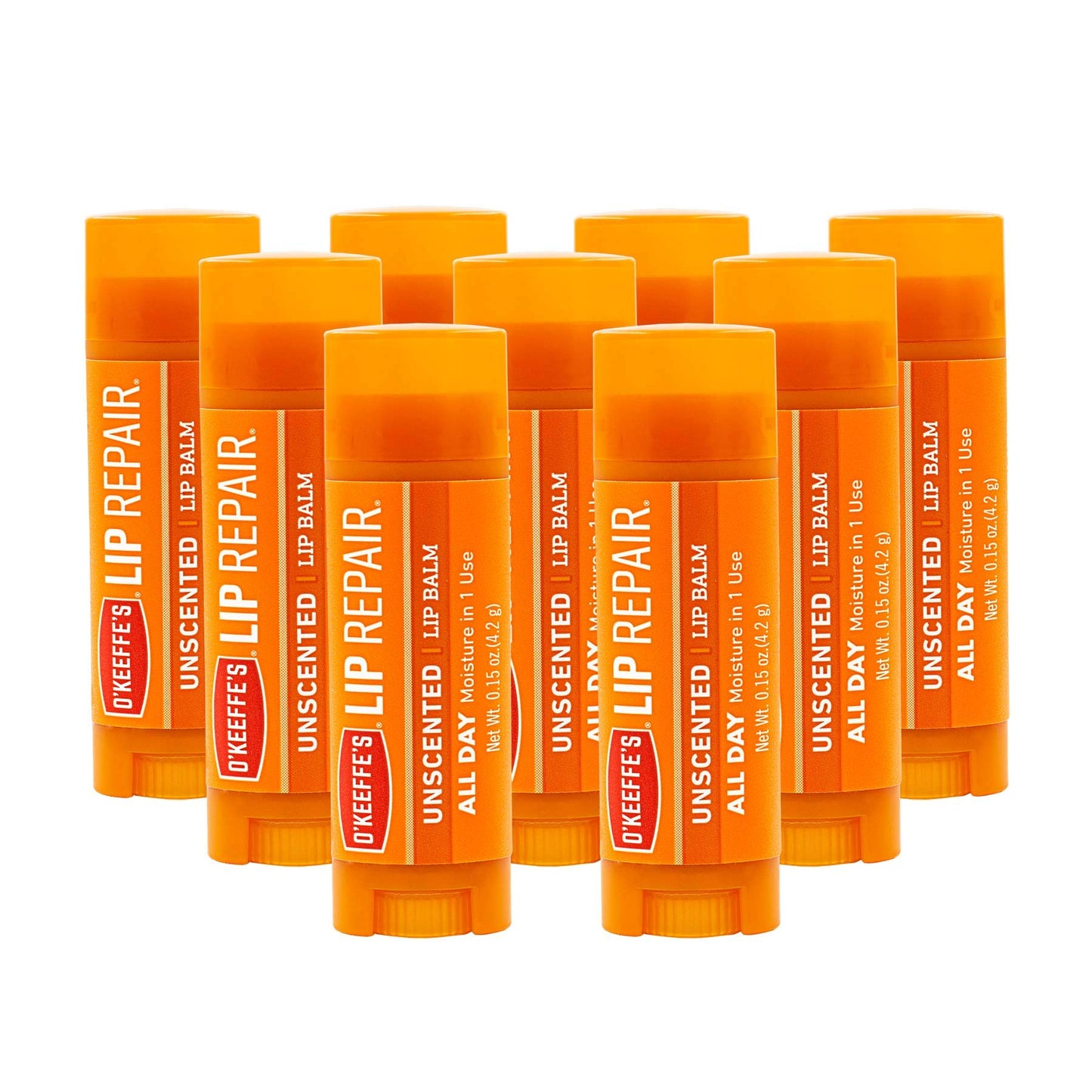 O'Keeffe's Unscented Lip Repair Lip Balm for Dry, Cracked Lips, Stick, (Pack of 9) Beauty and Personal Care O'Keeffe's