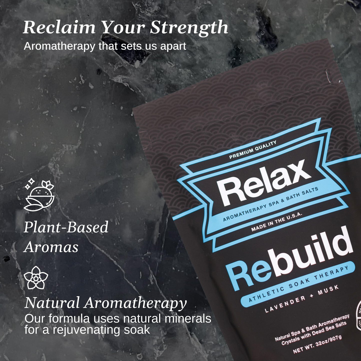 Relax Spa & Bath, Epsom & Dead Sea Salts, Aromatherapy Bath Salts for Hot Tub, Bath, or Spa, Infused with Magnesium, Rebuild Athletic Soak Therapy Beauty and Personal Care Relax Spa & Bath