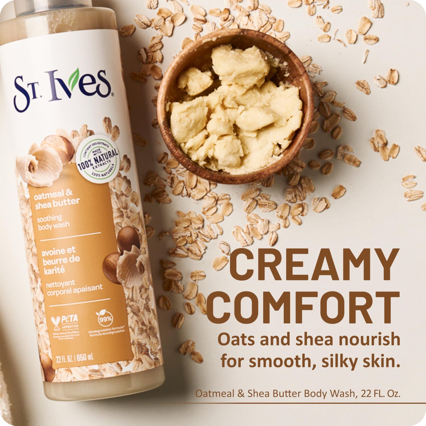 St. Ives Oatmeal & Shea Butter Body Wash | Moisturizing Body Wash for Sensitive and Dry Skin | 22 Fl. Oz. Beauty & Personal Care St. Ives