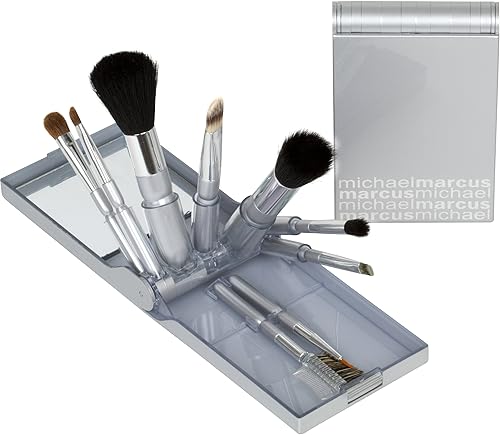 Michael Marcus 9 Piece Makeup Brush Set with Case - Portable & Professional Blending Brushes for Foundation, Powder, Eyeshadow, Eye Contour, Blush Beauty & Personal Care michael marcus