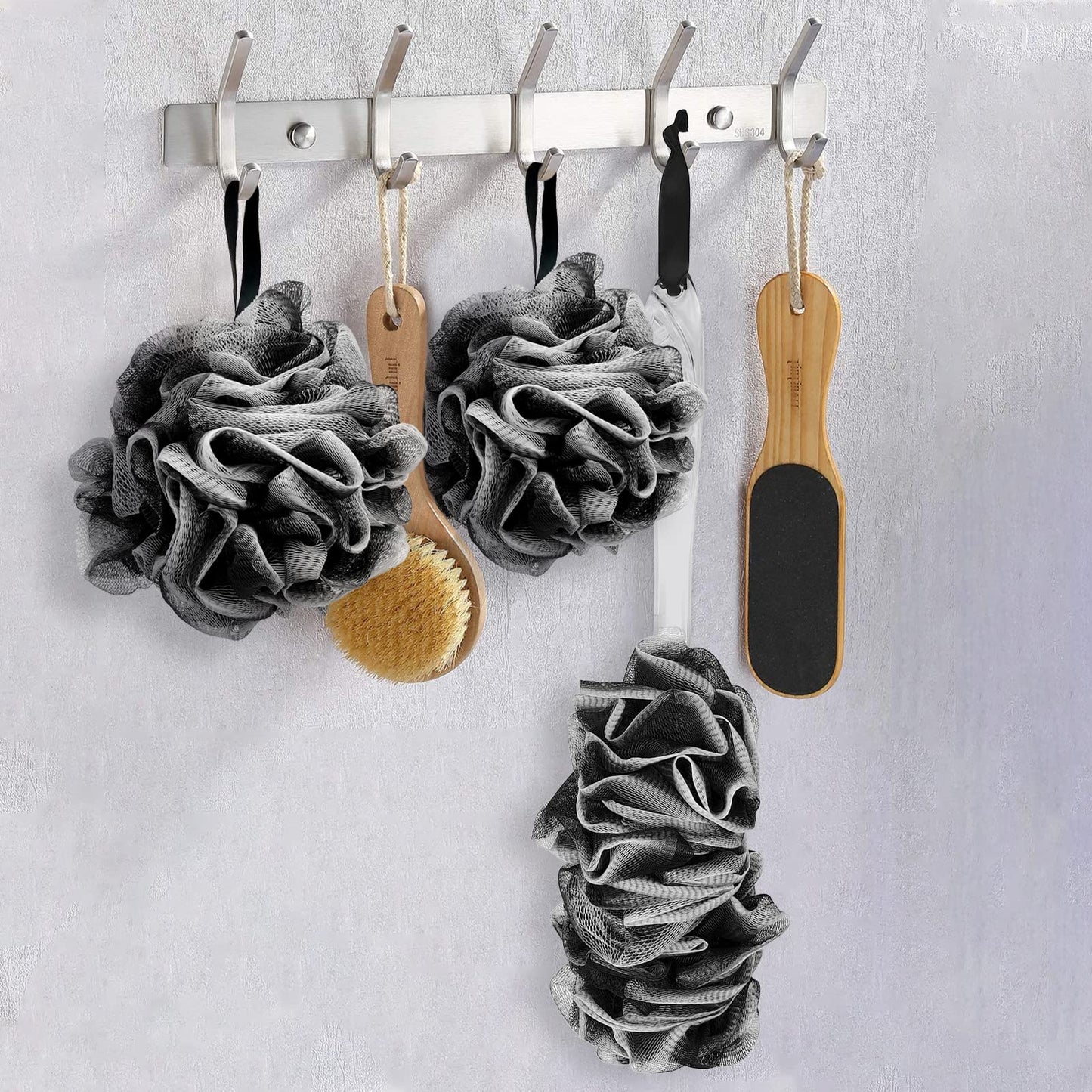Loofah Handled Back Brush for Shower & Bath Shower Scrubber Bouquet Sponge,1 Pack Long Handled Shower Sponge,2 Pack 75g XL Exfoliate Charcoal Mesh Beauty & Personal Care Scartink