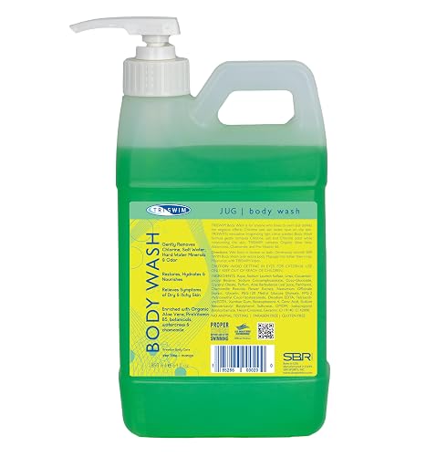 TRISWIM Chlorine Removal Body Wash Jug 64oz with Pump | After Swim Body Wash for Swimmers | Removes Chlorine, Hard Water & Saltwater | Perfect Beauty & Personal Care TRISWIM