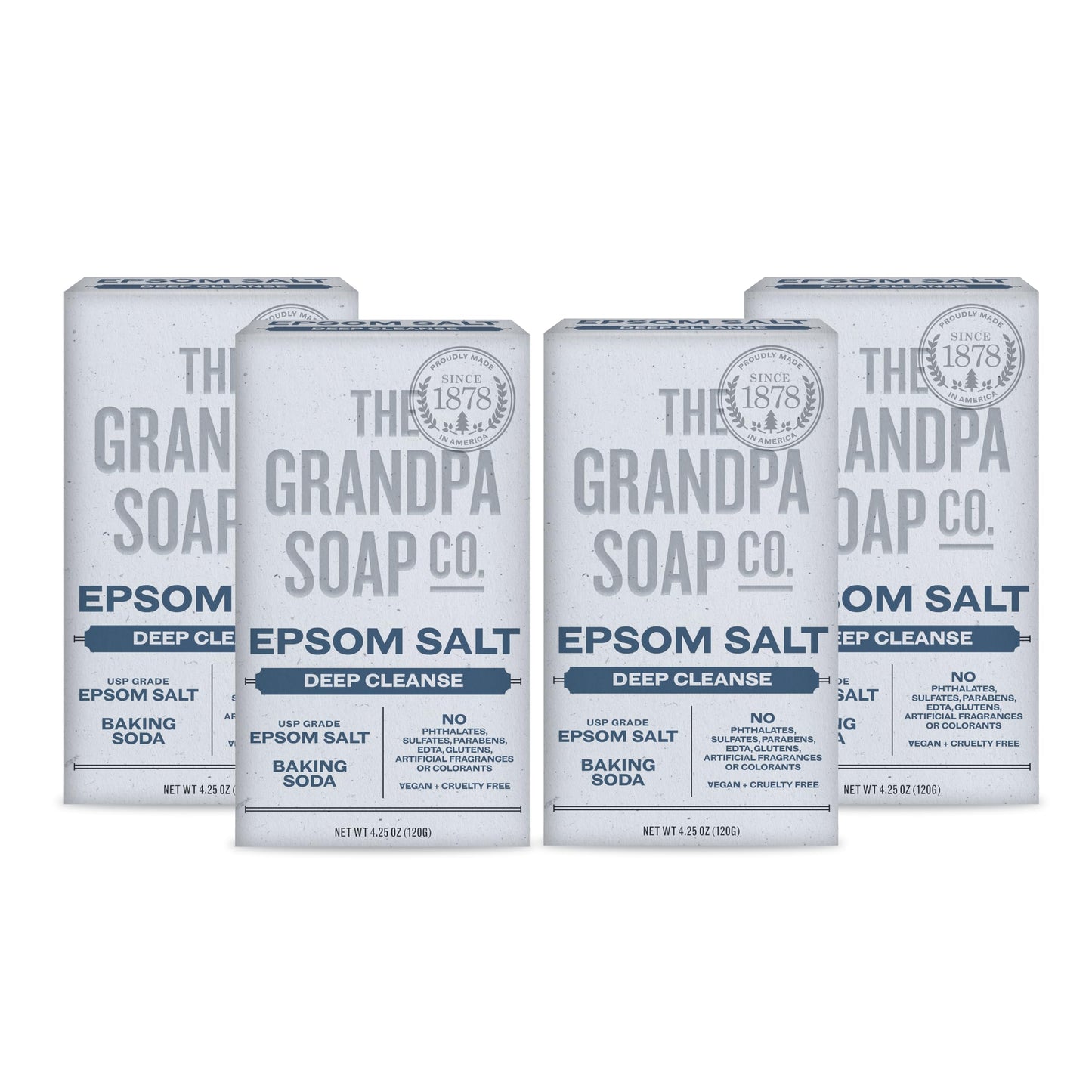 The Grandpa Soap Company Epsom Salt Bar Soap - Deep Cleansing Soap, Made with Epsom Salt and Baking Soda, Removes Dirt Grease and Grime, Vegan Beauty & Personal Care The Grandpa Soap Company